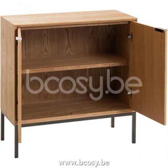 Jline Armario Patas 2 Puertas Madera Metal Natural