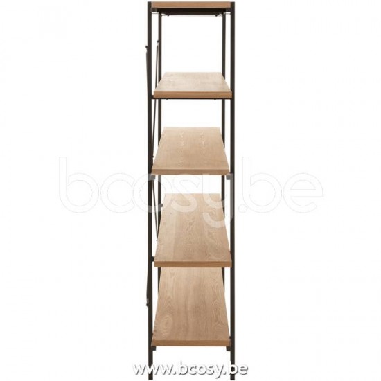 armoires etageres rayons ouvertes Jolipa J Line Jline Etagere 5 Planches Bois Metal Naturel