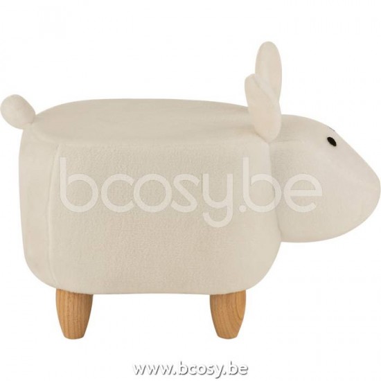 Chaises pour enfants Jolipa J Line Jline Chaise Enfant Mouton Bois Textile Blanc