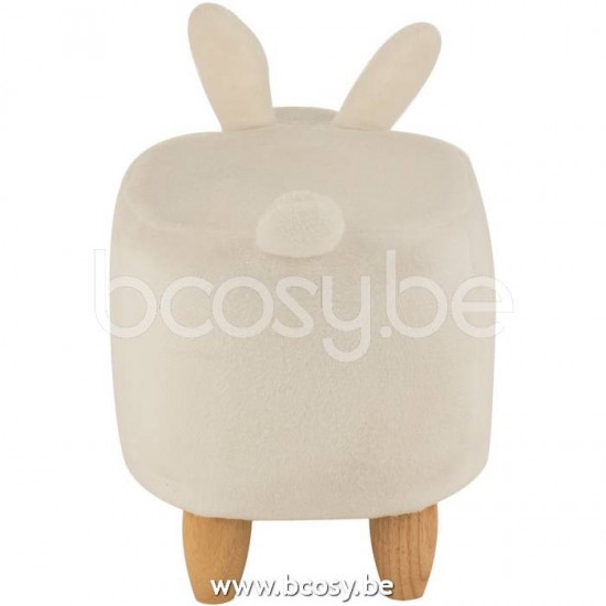 J Line Jline Jolipa 15373 Stoel Voor Kind Schaap Hout Textiel Wit