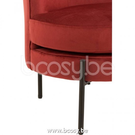 J Line Jline Lounge Chair Round Textile Metal Stone Red lounge seats couches longchairs