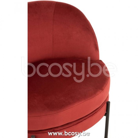 J Line Jline Stuhl Lounge Rund Textil Metall Stein Rot loungestuhl loungesessel loungestuehle