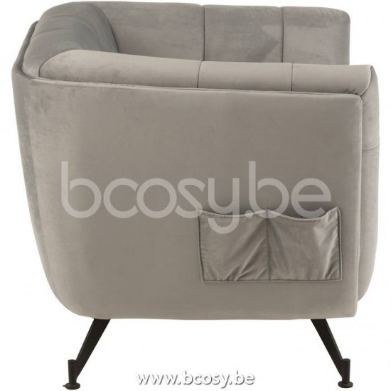 fauteuils 1 personne Jolipa J Line Jline Siege Lounge 1 Personne Textile Bois Metal Gris Clair