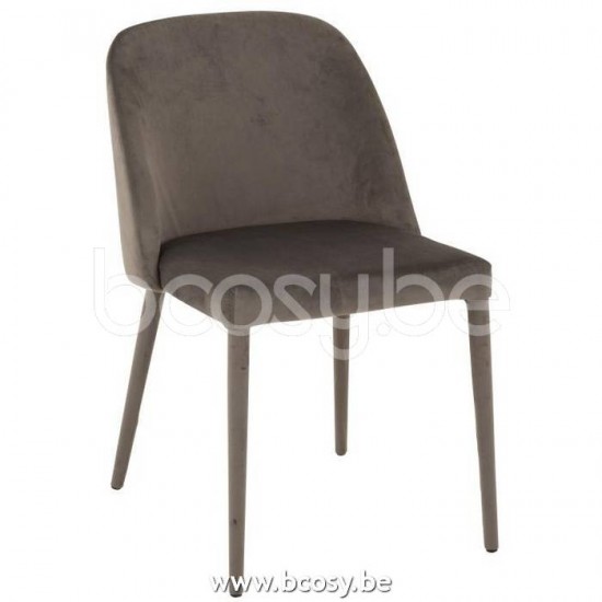 J Line 15411 Stoel Charlotte Textiel Metaal Middem Grijs L52xB60xH81 cm stoelen eetkamerstoelen eethoekstoelen eettafelstoelen eetstoelen