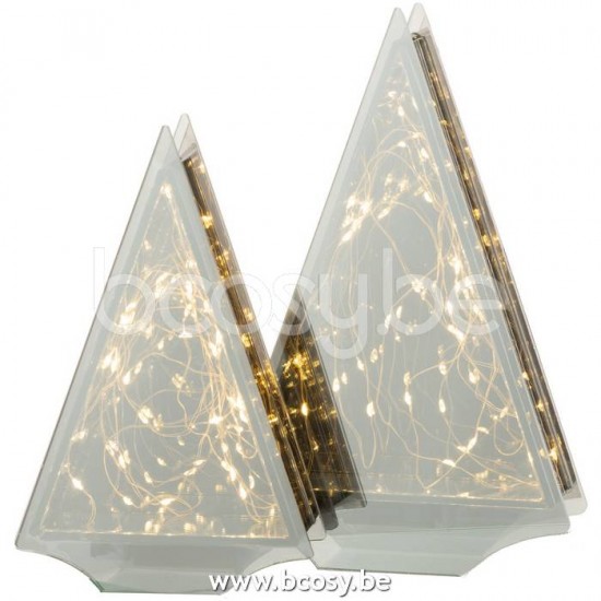 J Line Jline Jolipa 15440 Decoratie Led Driehoek Glas Goud Large