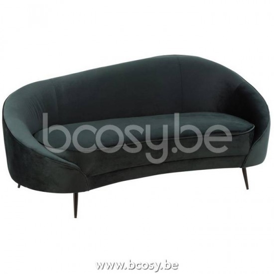 J Line 15454 Sofa Elisabeth Textiel Metaal Groen L182xB86xH76 cm zitbanken divans