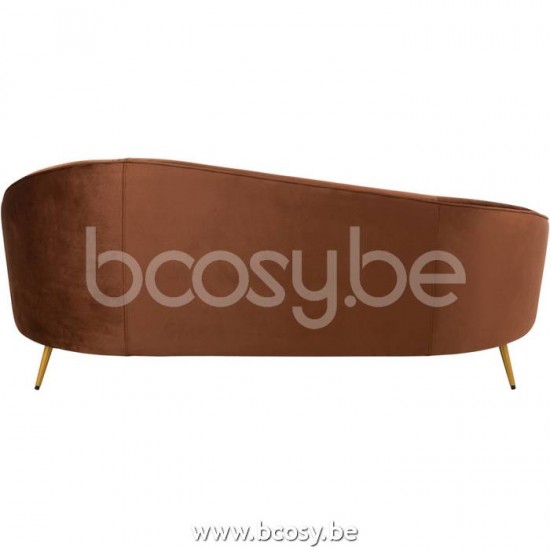 J Line Jline Jolipa 15457 Sofa Elisabeth Textiel Metaal Bruin