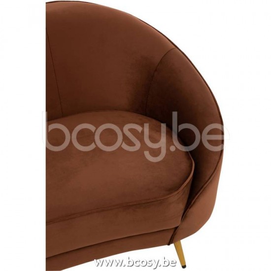 Jline Sofa Elisabeth Textil Metal Marron