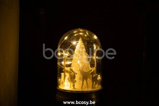 cloches cuvecles clochettes en verre statuettes Jolipa J Line Jline Cloche Noel Led Acrylique Blanc Small