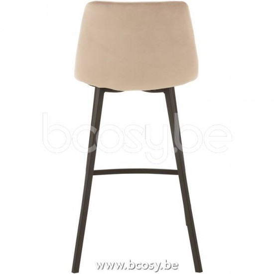 J Line Jline Jolipa 15469 Barstoel Olivier Textiel Metaal Beige