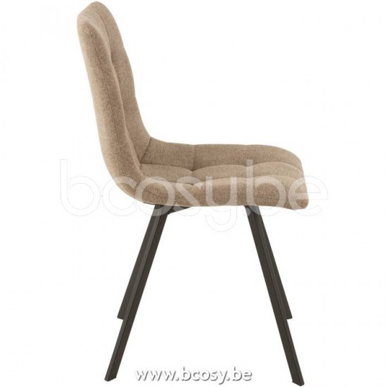 chaises de repas Jolipa J Line Jline Chaise Babette Textile Metal Beige