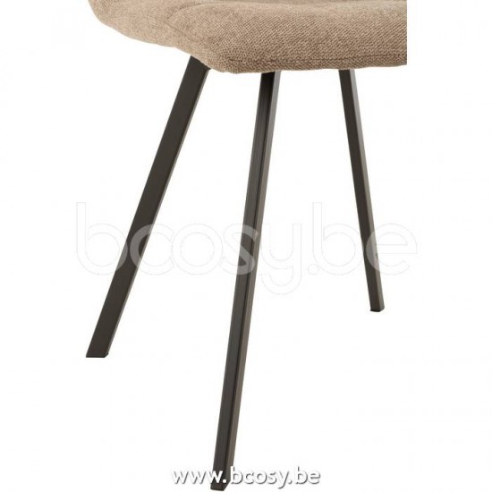 J Line Jline Chair Babette Textile Metal Beige dining chairs