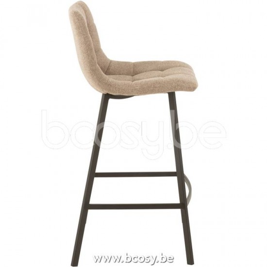 chaises tabourets de bar Jolipa J Line Jline Chaise De Bar Stephane Textile Metal Beige