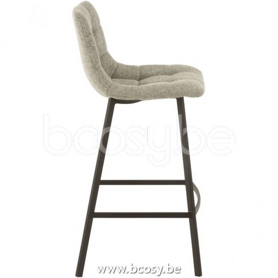 chaises tabourets de bar Jolipa J Line Jline Chaise De Bar Stephane Textile Metal Gris