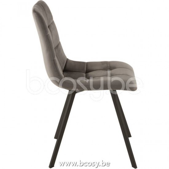 chaises de repas Jolipa J Line Jline Chaise Morgan Textile Metal Gris