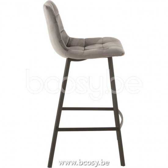 chaises tabourets de bar Jolipa J Line Jline Chaise De Bar Olivier Textile Metal Gris
