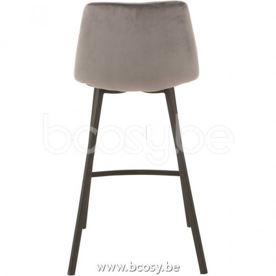 J Line Jline Jolipa 15486 Barstoel Olivier Textiel Metaal Grijs