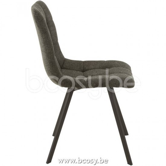 chaises de repas Jolipa J Line Jline Chaise Babette Textile Metal Gris Fonce