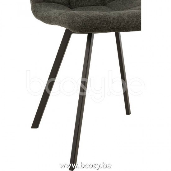 J Line Jline Chair Babette Textile Metal Dark Grey dining chairs