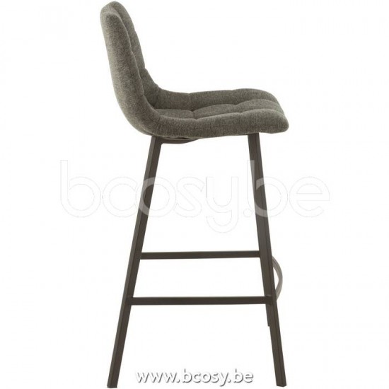 chaises tabourets de bar Jolipa J Line Jline Chaise De Bar Stephane Textile Metal Gris Fonce