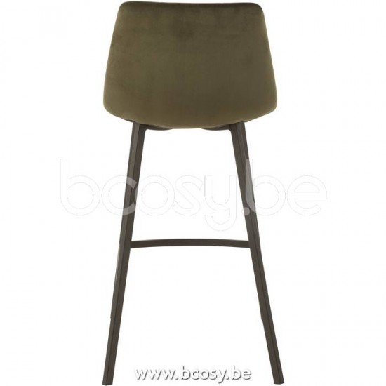 J Line Jline Jolipa 15493 Barstoel Olivier Textiel Metaal Donker Groen