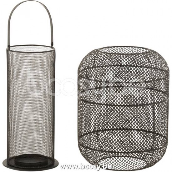 J Line Jline Jolipa 15536 Lantaarn Donny Ijzer Zwart