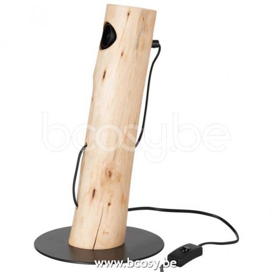 J Line 15563 Tafellamp Silas Schuin Berangan Hout Naturel L21xB21xH37 cm Tafellampen Leeslichten Leeslampen Binnenverlichting