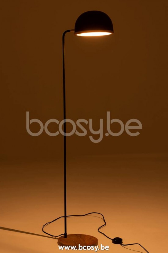Lampadaires Lampes Raides Debouts Sur Pied De Sol Jolipa J Line Jline Lampe Evy Metal Bois Noir Naturel