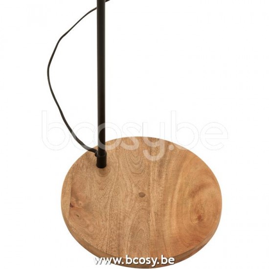 J Line Jline Jolipa 15654 Staande Lamp Evy Ijzer Hout Zwart Naturel