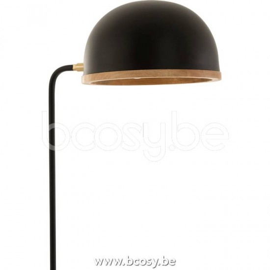 J Line Jline Standing Lamp Evy Iron Wood Black Natural Floor lights Standing Floorlamps