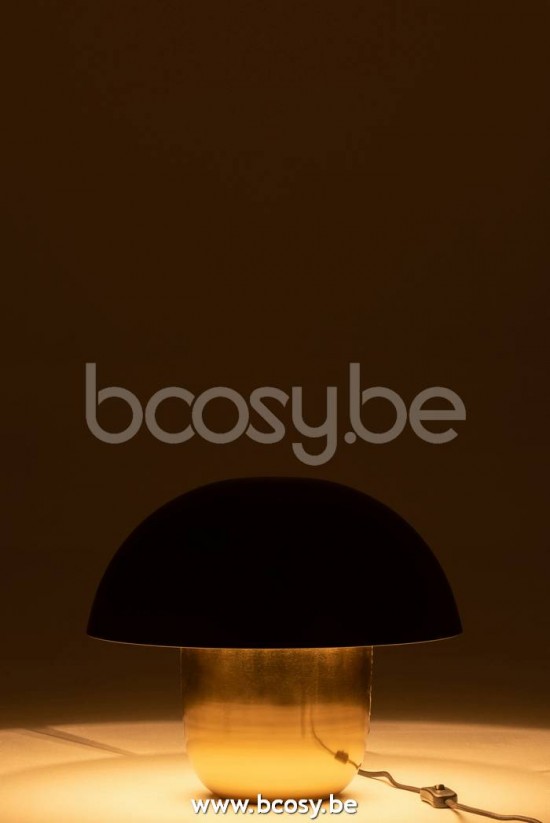 Éclairage Armatures Luminaires D'intérieur Pieds De Lampe Avec Abat Jour Lampes De Table Jolipa J Line Jline Lampe Champignon Metal Noir Or Small