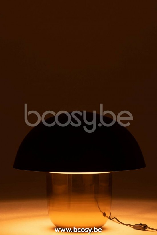 Éclairage Armatures Luminaires D'intérieur Pieds De Lampe Avec Abat Jour Lampes De Table Jolipa J Line Jline Lampe Champignon Metal Noir Or Large