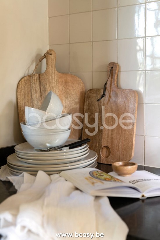 J Line Jline Cheese Board Knife Bowl Mango Wood Natural White Tabla De Quesos Cuchillo Cuenco Madera Mango Natural Blanco