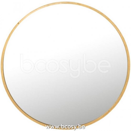 J Line 15878 Spiegel Mona Rond Ijzer Glas Goud Extra Large L110xB110xH3 cm sierspiegels