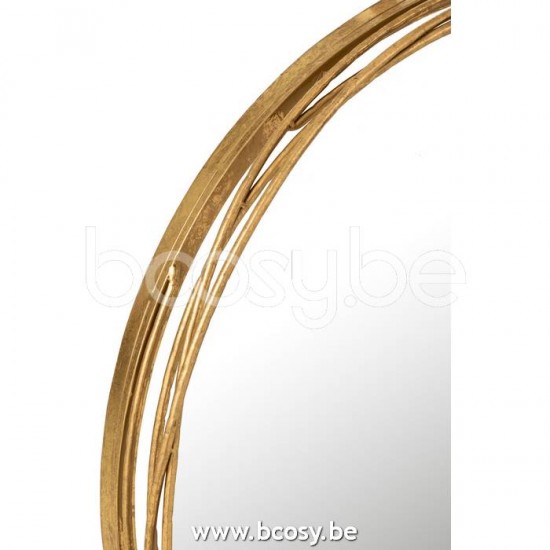 miroirs Jolipa J Line Jline Miroir Aurora Rond Metal Verre Or Small