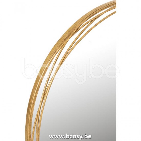 miroirs Jolipa J Line Jline Miroir Aurora Rond Metal Verre Or Medium