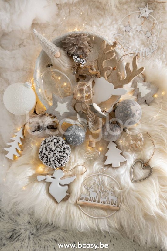 Jline Colgante Arbol De Navidad Madera De Mango Blanco Small