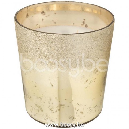 J Line 16129 Geurkaars Deluxe Glas Goud Large L21xB21xH22 cm geurkaarsen