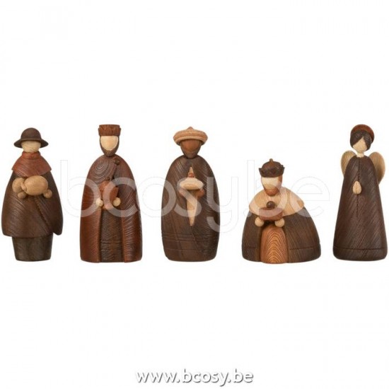 crèches de Noël Jolipa J Line Jline Creche 11 Parties Resine Marron