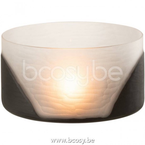 J Line Jline Vase Circulo Flat Glass Black Transparent