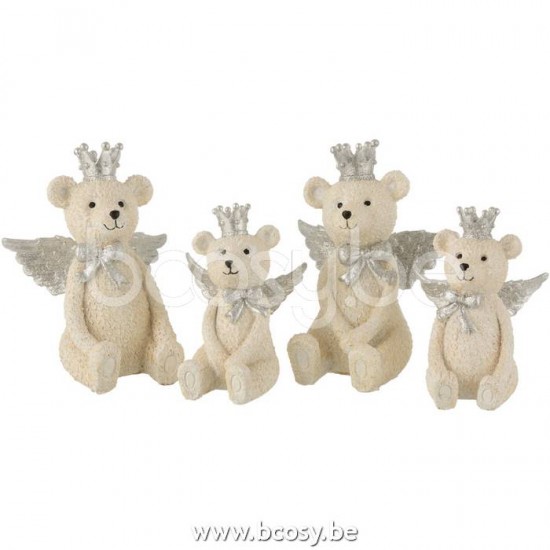 tirelires cochons d epargne Jolipa J Line Jline Tirelire Ours Resine Couronne Blanc Gris Large Assortiment De 2