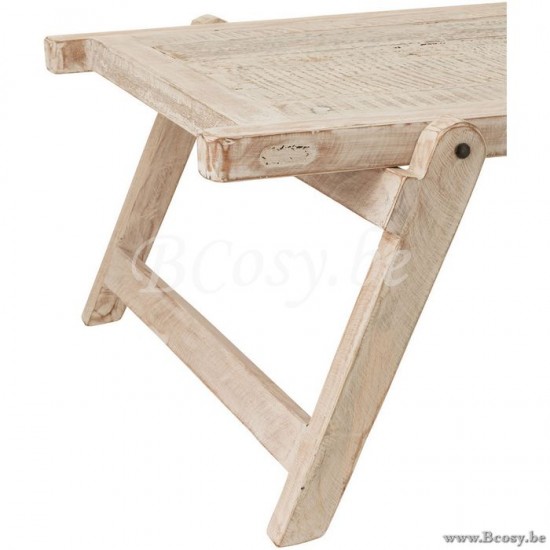 J Line Jline Tafel Militair Bed Gerecycleerd Hout White Wash