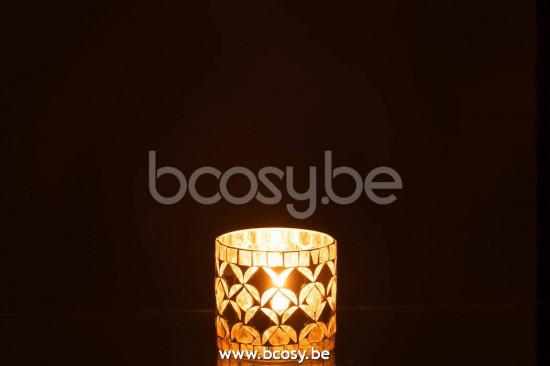 J Line photophores Jolipa Photophore Mosaiques Verre Or Small.