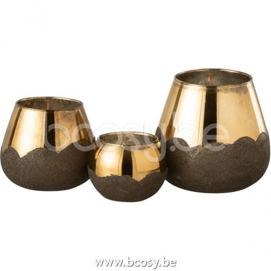 J Line Jline Jolipa 16910 Windlicht Nevada Glas Goud Large