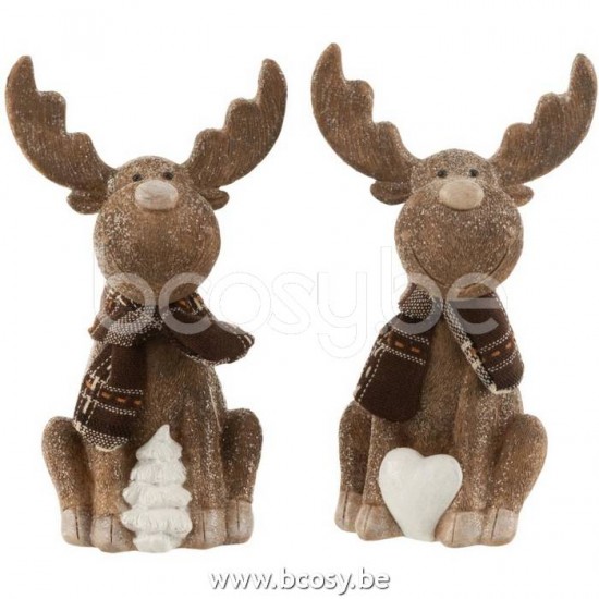 J Line 16964 Rendier Sjaal Poly Bruin Large L15xB12xH26 cm rendieren elanden