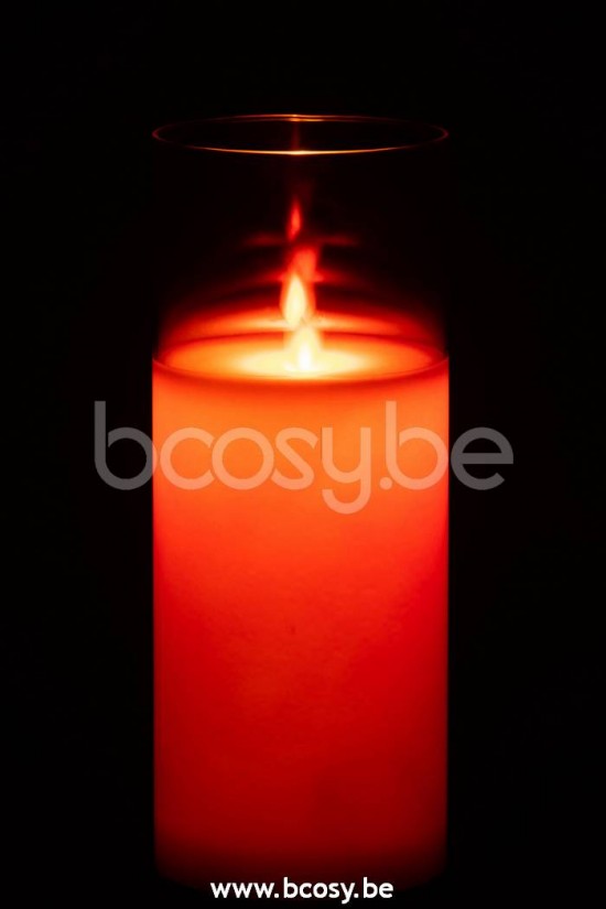 bougies Jolipa J Line Jline Lampe Led Brillante Verre Rouge Large