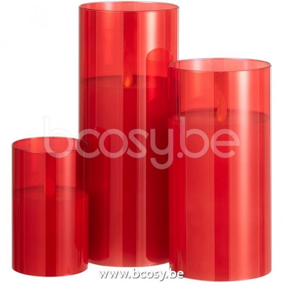 J Line Jline Jolipa 16987 Ledlamp Blinkend Glas Rood Large