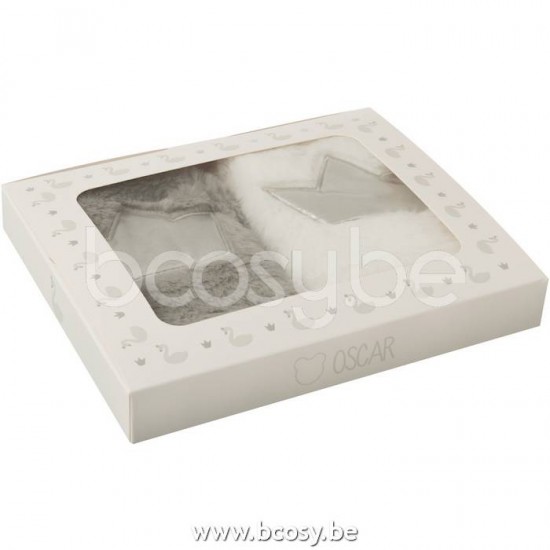 J Line trousses de toilette Mallettes Gamelles Jolipa Trousse De Toilette Couronne Peluche Blanc Gris Argent Assortiment De 2.