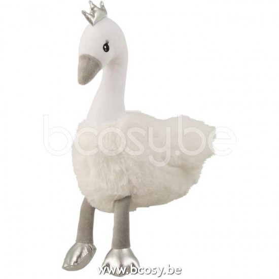 J Line 17054 Zwaan Pluche Wit Grijs Zilver Large L26xB18xH42 cm pluchen dieren