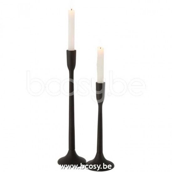 J Line Jline Jolipa 17226 Kandelaar Metaal Mat Zwart Small